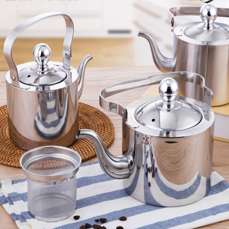 MOZHOU German quality extra-thick stainless steel tea kettle for hotels, restaurants and restaurants with filter high-end handle water teapot Youle teapot (with filter) about 21 1.5L 1L or more