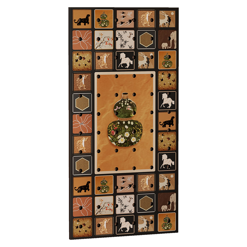 Lin Jia boy solid wood hole board entry entrance storage rack style wall hanging hanger decorative display accessories multi-functional storage rack retro style black 60*120