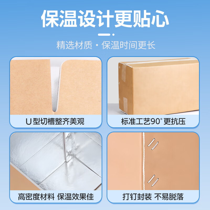 Gongbaili Insulated Box Foam Box Aluminum Foil Foam Carton Insulated Box Fresh Fruit Logistics Cold Chain Fresh Packaging Box Express Box No. 3 430*210*275mm*3 pcs