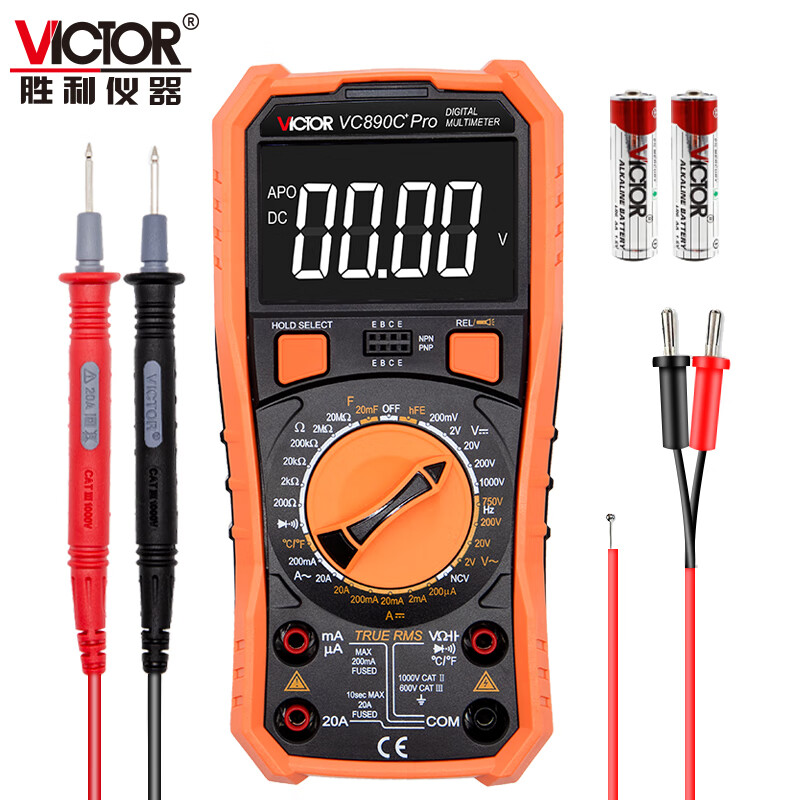Victory Instrument (VICTOR) high-precision digital multimeter for electricians, multi-function digital display, intelligent automatic anti-burn multimeter VC890 VC890D Pro backlight display NCV official standard
