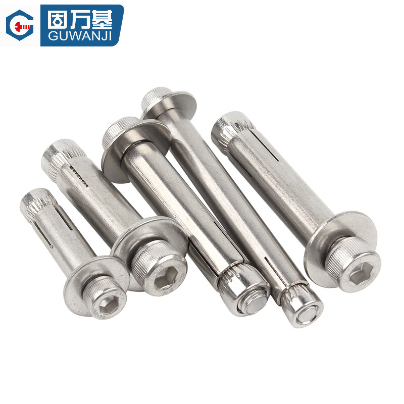 Guwanji 304 stainless steel expansion screw flat head internal expansion 316 internal and external hexagonal extended expansion bolt countersunk head pull-out tube M10*60 5 pieces 316 external expansion