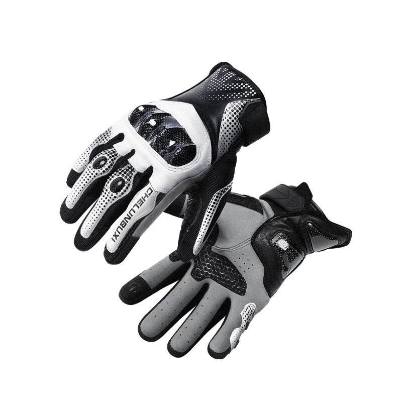 Wheels never stop motorcycle gloves summer riding carbon fiber protection men's and women's all-season motorcycle equipment white L code