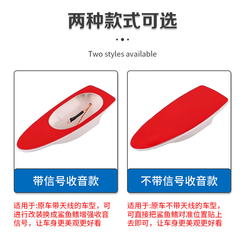 Qantop car shark fin antenna, universal car roof decorative antenna (gray) without radio function QT-QY21