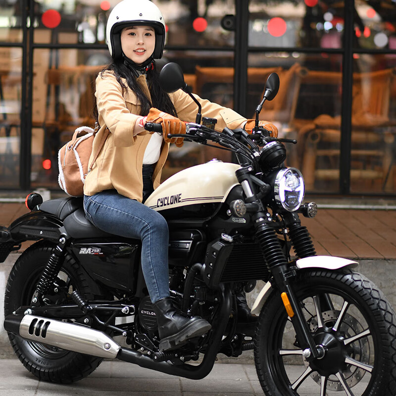 Secoron RA250 retro cruise motorcycle 250CC water-cooled competitive product Wuji CU250 gray stone 250 flash 250 RA250 water-cooled chain version white