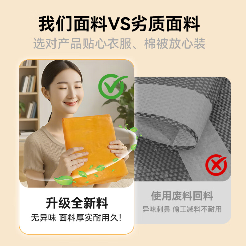 Colored extra large capacity moving packing bag, clothes and quilt storage bag, yellow zipper large capacity storage bag 240L