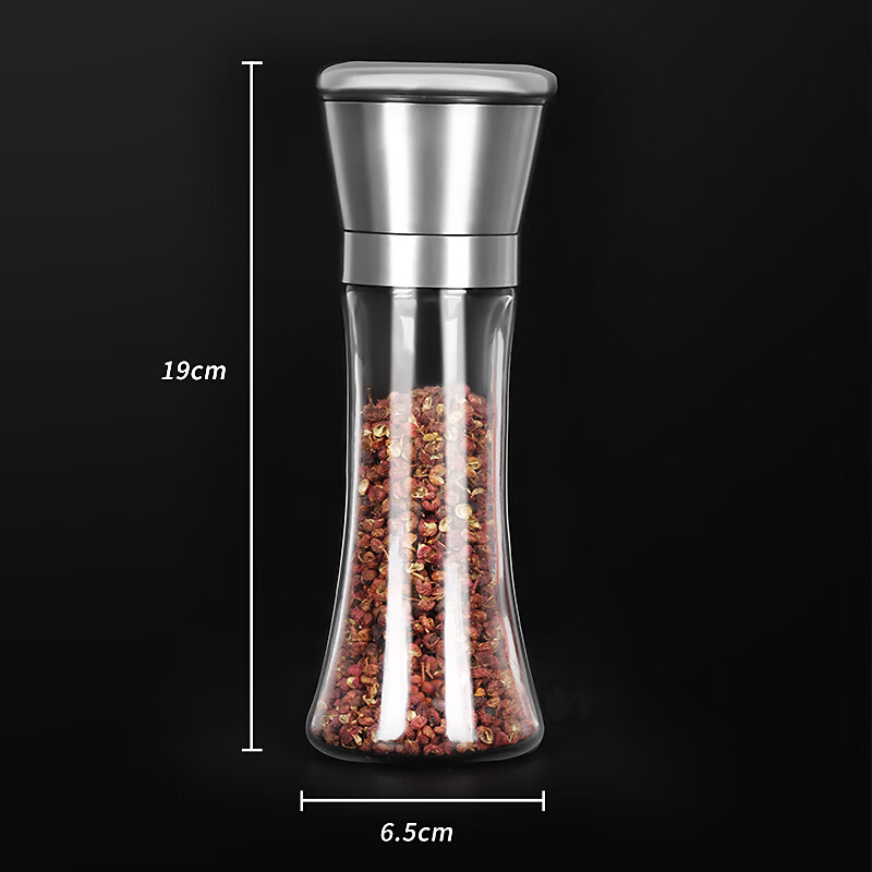 Baijie 304 stainless steel grinder pepper manual black pepper powder pepper seasoning jar grinding bottle 200ml
