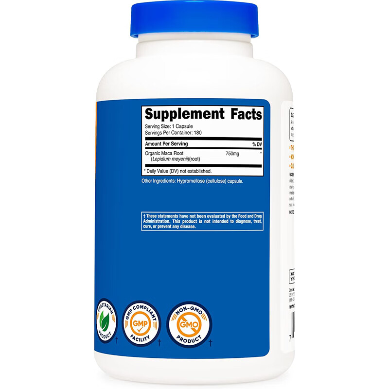 Nutricost USA Nutricost Maca Root organic maca root 750 mg 180 capsules 750 mg 180 capsules