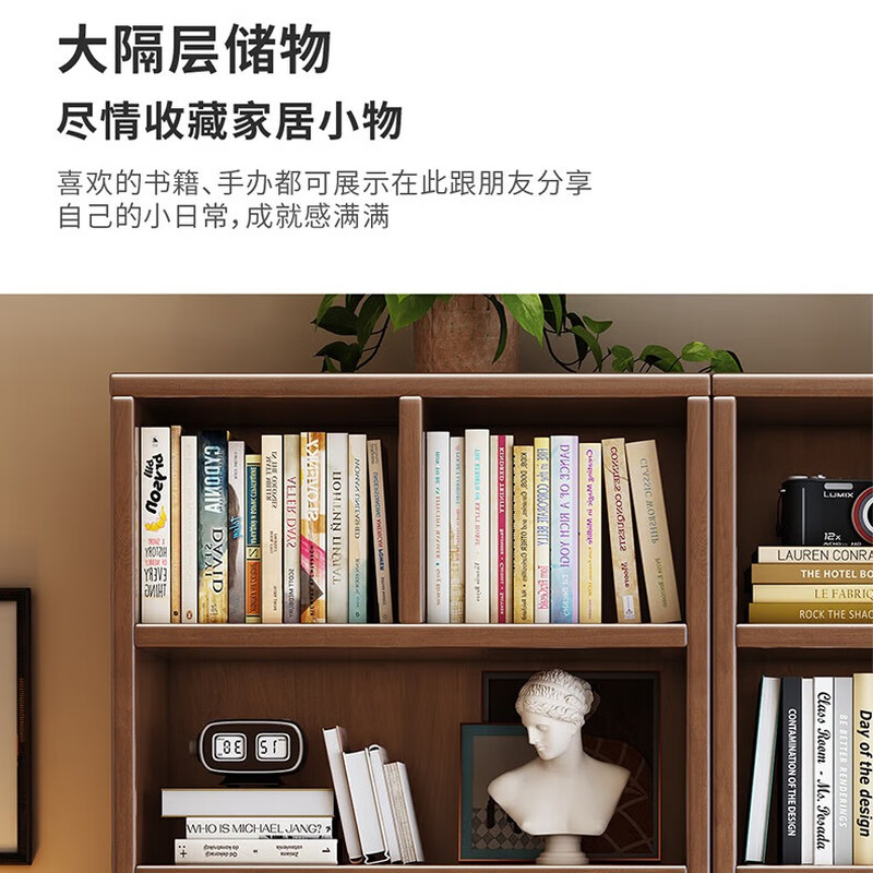 Jiayi solid wood bookshelf storage rack floor-to-ceiling one wall bedroom bookcase living room storage rack simple shelf