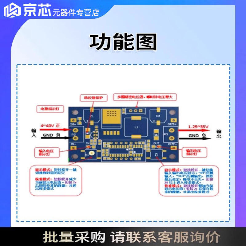 Voltage stabilizing module lm2596 step-down module dcdc power module 12v adjustable voltage stabilizing module DC step-down module with voltmeter can be calibrated dc to dc step-down module next day delivery linear voltage regulator LM2596DC-DC module input 4-40V to 1.25-37VDC