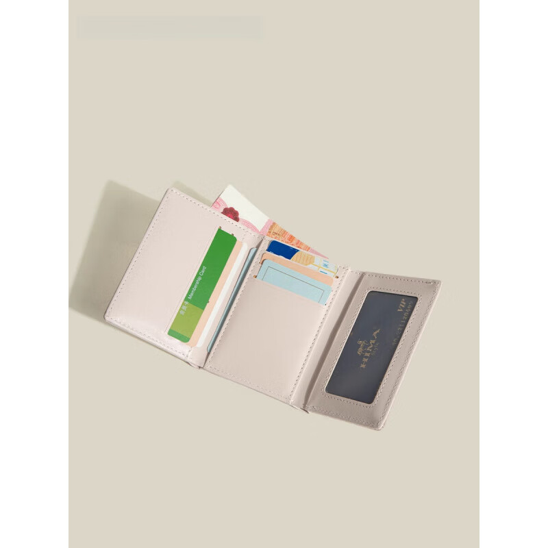 Casa-kups Birthday Gift Cute Cat Small Wallet 2025 New Women's Tri-fold Multi-Card Slot Card Holder Pink-Wallet