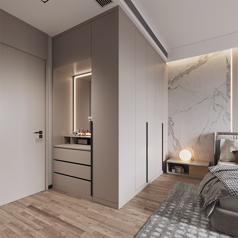 Marg Wardrobe Cream Style Corner Swing Door Wardrobe for Bedroom