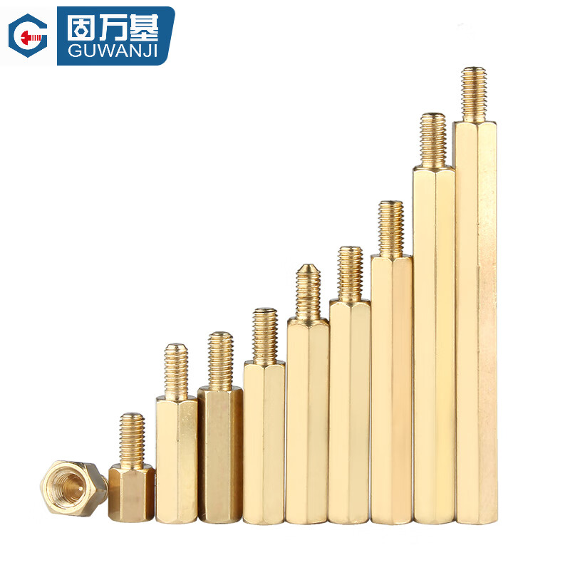 GUWANJI single-pass hexagonal fixed column hexagonal copper column chassis screw single-pass nut column motherboard support column M4x25+6 20 pcs/pack