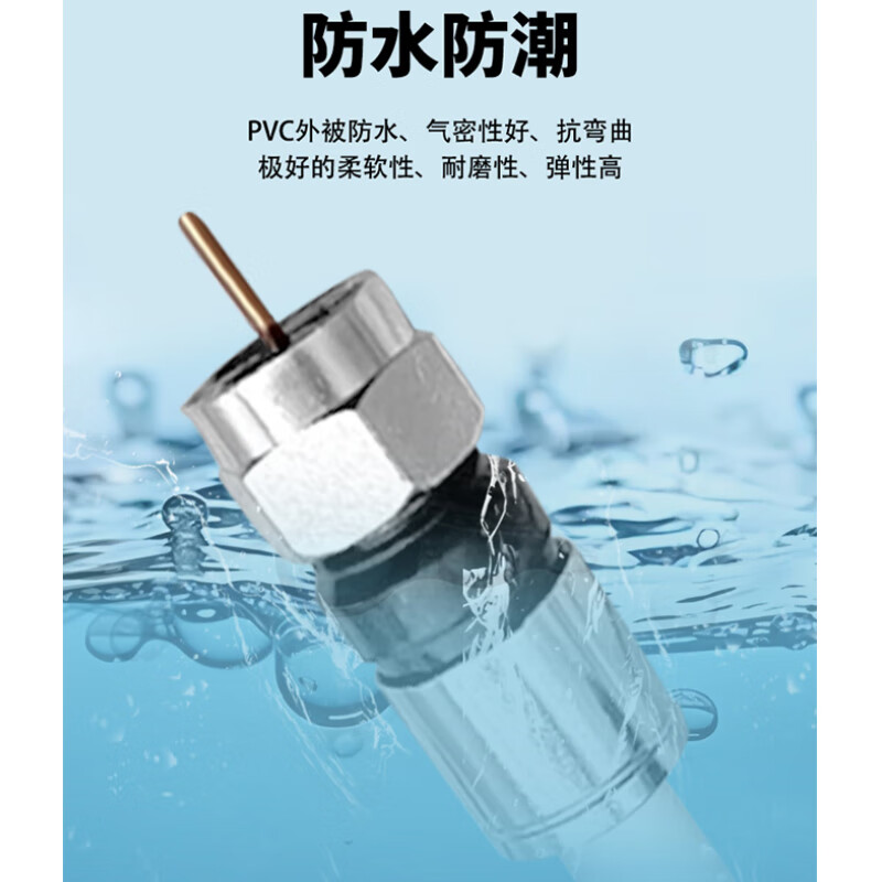 On demand limited TV HD line set-top box Yagi antenna cable RF closed line TV antenna British F male white 15 meters SX-YF-BS-JJ15