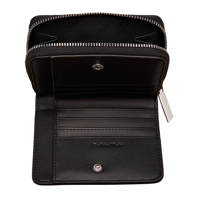 Calvin KleinCK women's bag logo zipper wallet card bag clutch K60K610300 black light luxury gift for girlfriend