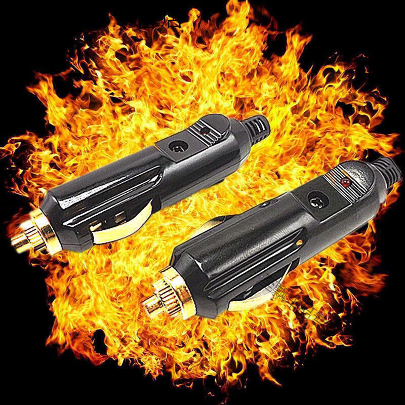 Aoyanlai car cigarette lighter plug pure copper air pump with indicator light extension power cord 12v24v universal high temperature resistant pure copper bakelite plug with (2.5 square meters, line length 1 meter