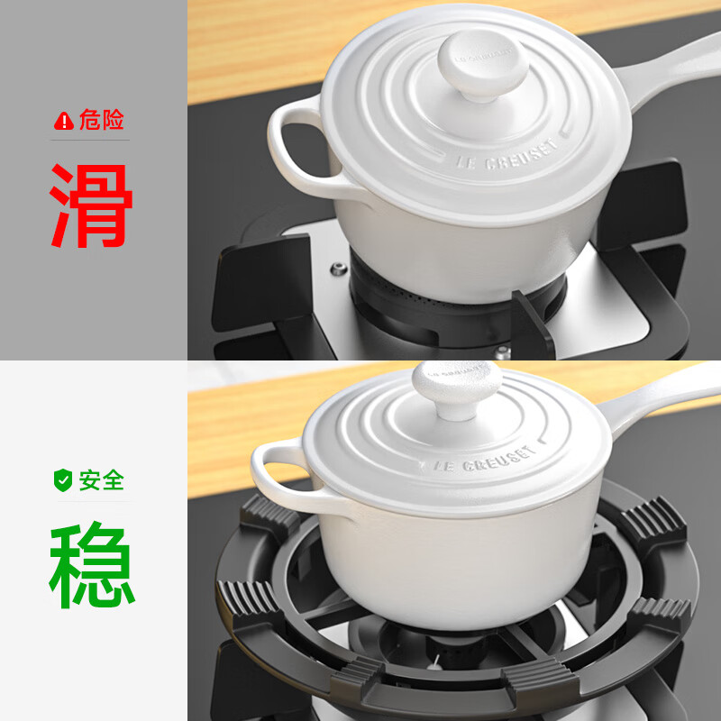 JCZS German brand cast iron gas stove windshield anti-slip bracket universal gas stove fire gathering windshield energy-saving stove stove suitable for 4-claw stove + milk pot holder (2 pieces)