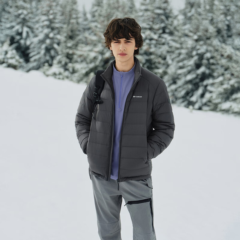 Tambor Down Jacket Men's Short Stand Collar Autumn and Winter Versatile Warm Jacket Liner TA5330257D Meteorite Gray 180