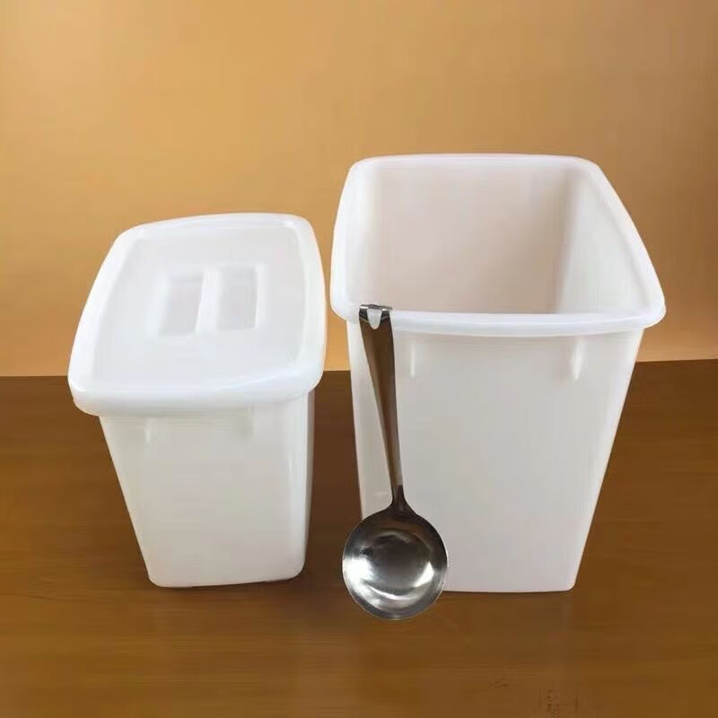 Baichao thickened plastic sugar water bucket with lid, cold drink bucket, ice bucket, milk tea bucket, refrigerator refrigerated small white bucket, food bucket, square bucket, small without lid