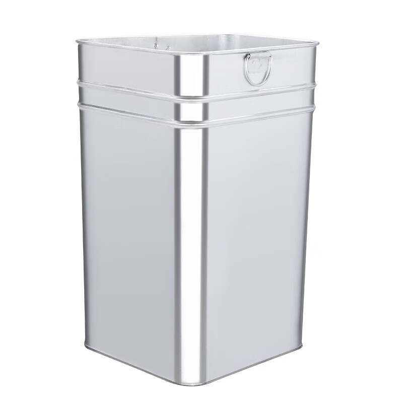 Outdoor trash can liner, peel box, galvanized plate square storage, thickened stainless steel iron barrel, round barrel, custom-made square barrel, length 30, width 24.5, height 43