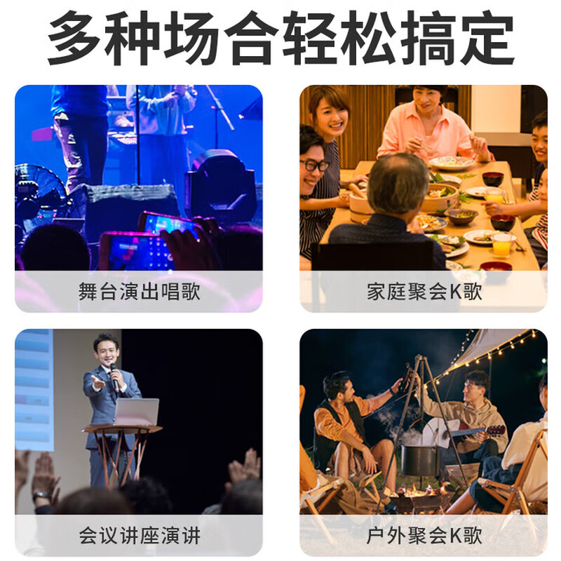 Xiaomi Fox Wireless Microphone Rechargeable Universal Microphone Home KTV Professional Performance Stage Host Speech K Song One-to-Two Conference Outdoor Live Broadcast Family Singing Universal Black Rechargeable One-to-Two