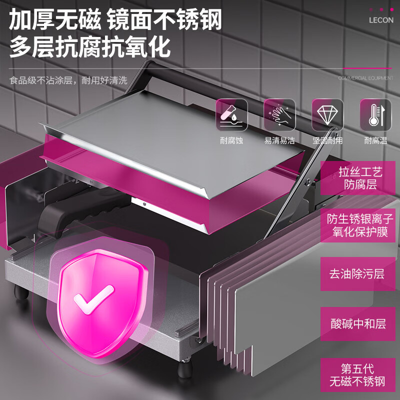 Lecon hamburger machine commercial small fully automatic bun baking machine double-layer bun baking machine heating burger shop equipment 6 burgers digital display control model