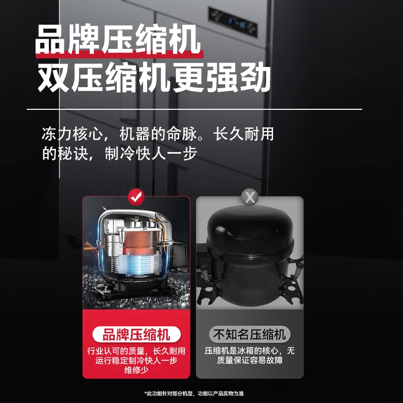 CHIGO four-door refrigerator commercial freezer fruit and vegetable six-door fresh-keeping cabinet refrigerated freezer commercial freezer catering kitchen kitchen hotel large-capacity stainless steel commercial refrigerator engineering model | 1380L six-door fully refrigerated, all copper tubes