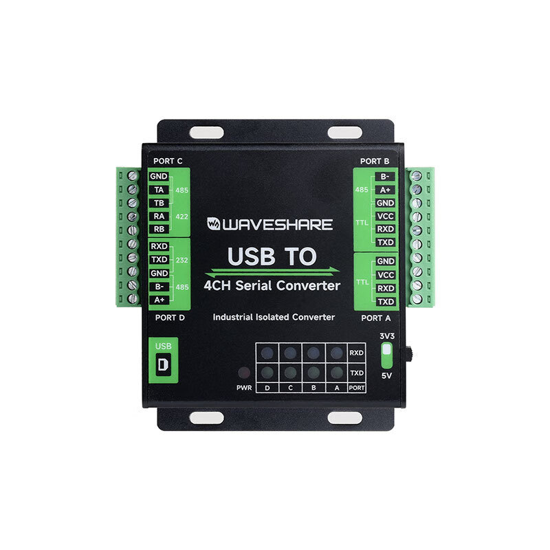 Industrial grade USB to 4-way multi-function serial port converter module USB to RS232/485/422/TTL USB TO 4CH Seria