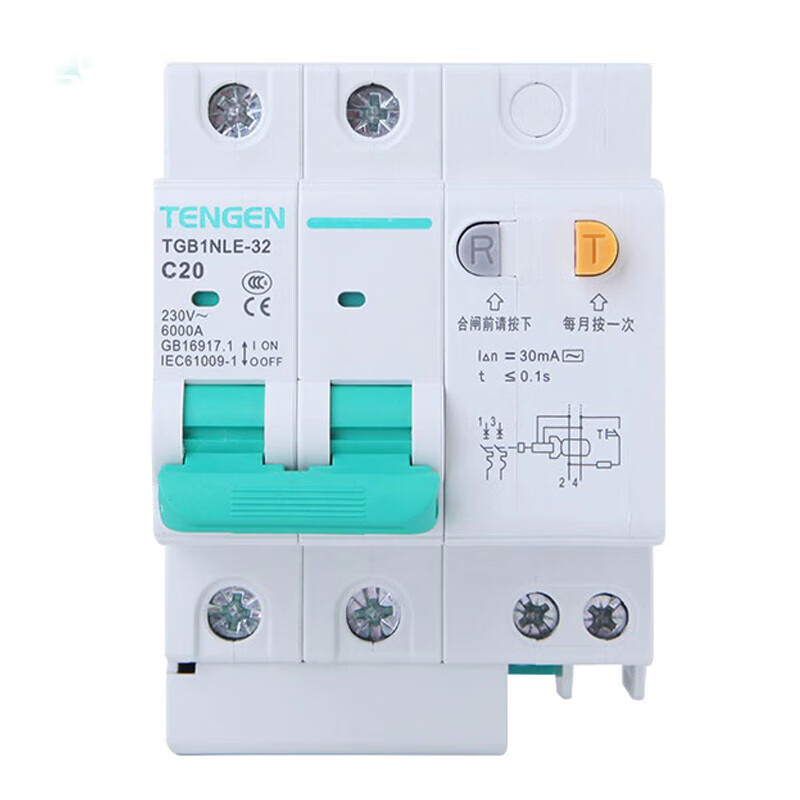 Tianzheng air switch with leakage protector TGB1NLE household circuit breaker 220 leakage protection air conditioner 2P32a63a 100A 2P