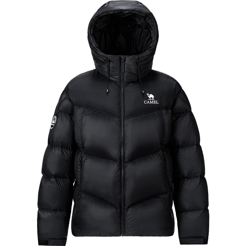 Camel Volcano PRO goose down jacket Dilireba's same style couple's bread jacket new goose down quick-warming down jacket Phantom Black Same style for men and women XL