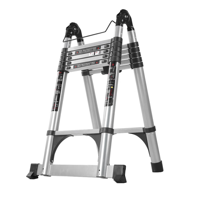 Jiang Ruibao Climbing Straight Ladder Herringbone Ladder Multifunctional Ladder Safety Folding Ladder Carbon Steel Telescopic Ladder Herringbone Ladder 2.3m Household Ladder Straight Ladder Load-bearing 500KG Multi-functional Load-bearing 1000KG Telescopic Ladder