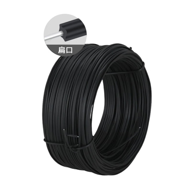 Yilan wire-wrapped plastic galvanized bundling packaging iron tie industrial binding line PVC plastic-coated iron wire flat roll wire diameter 0.75mm black flat (55 meters) *2 YL3755