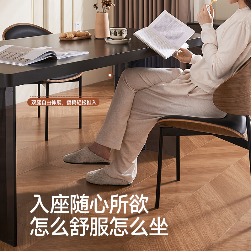 Pashaman full support slate dining table modern simple acrylic suspended rectangular table 1.4 meters + dining chairs * 4 pieces 6170Y