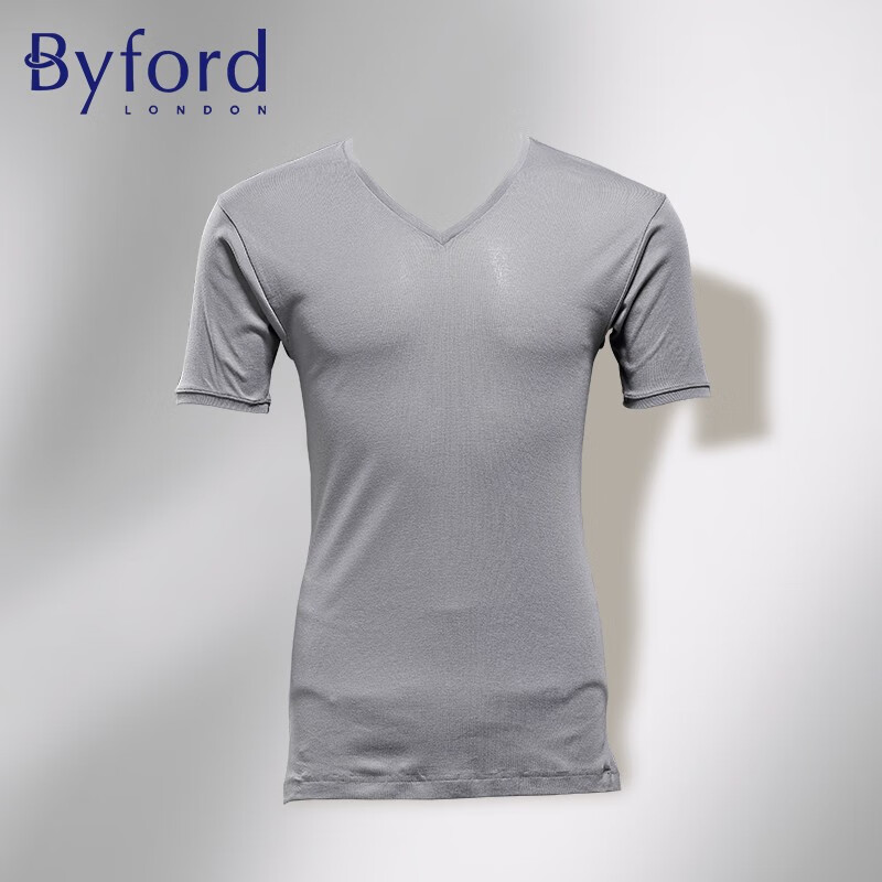 BYFORD/Baifu men's mercerized cotton bottoming underwear V-neck short-sleeved bottoming T-shirt men's business-MW2336 dark blue L