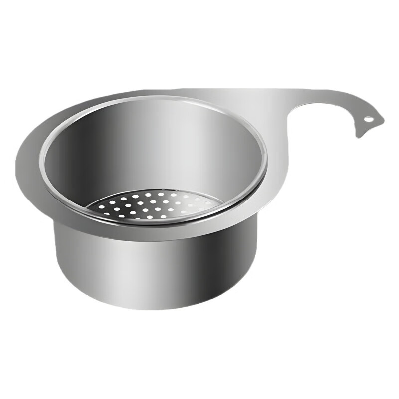 Stainless steel swan drain basket for collecting rice, special hanging drain rack for kitchen sink, dry and wet separation hook, garbage filter basket, swan drain basket, one pack