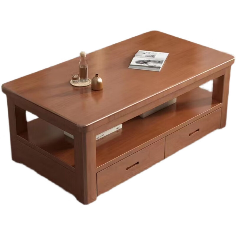 Craftsman Time coffee table rental house all solid wood coffee table living room small apartment home simple light luxury pure solid wood storage storage office custom shot assembly