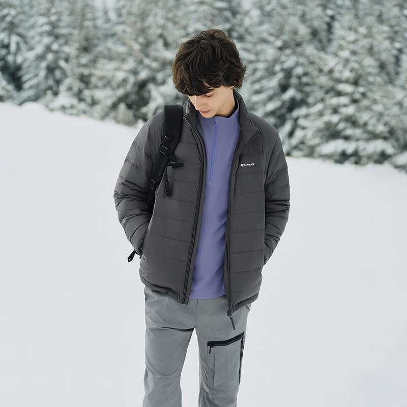 Tambor Down Jacket Men's Short Stand Collar Autumn and Winter Versatile Warm Jacket Liner TA5330257D Meteorite Gray 180