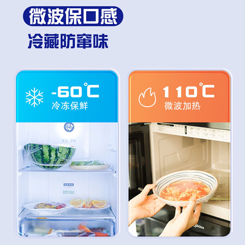 Miaojie fresh-keeping cover, dust-proof cover, plastic wrap cover, food-grade special disposable kitchen household meal preservation elastic mouth, small size 2 packs of 200 pieces (dishes and plates under 18cm in diameter)
