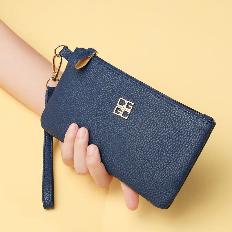 Nimense soft leather texture mobile phone bag ultra-thin internet celebrity long large capacity wallet zipper bag simple portable wallet clutch bag classic black upgraded material-anti-theft brush/anti-degaussing