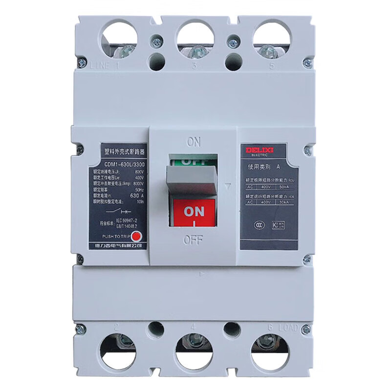 Delixi plastic case circuit breaker CDM1-630L/3300 3P 4P 500A630A high current air switch 3P 500A