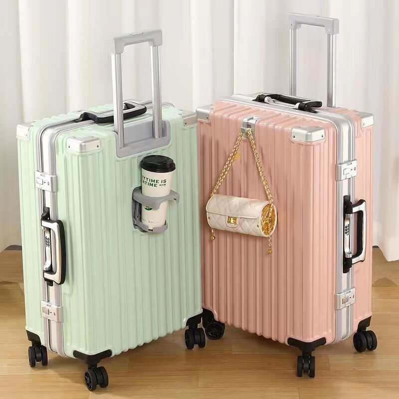 Horizon 8 (LEVEL8) Multifunctional Luggage Trolley Case 20 Inch Boarding Case New Cup Holder Suitcase 24 Large Capacity Men's and Women's Leather Case Dark Gray M5.0 Thickened Case + Cup Holder 20 Inch Can + Boarding