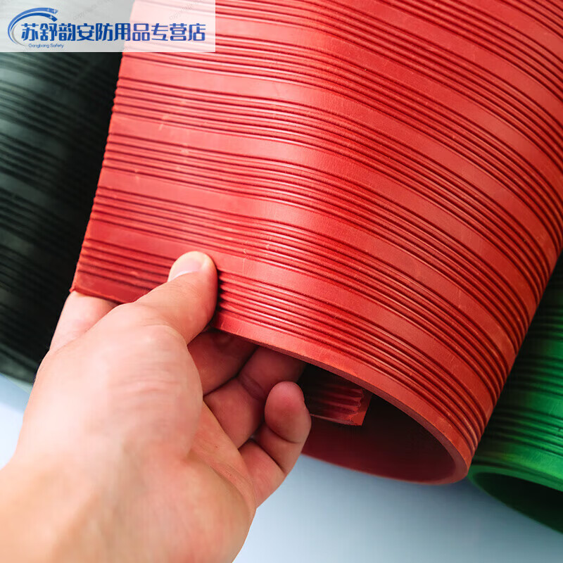 High voltage insulating rubber mat 10kv power distribution room insulating rubber mat table mat non-slip carpet insulating mat 1m*5m*8mm red stripe 25KV