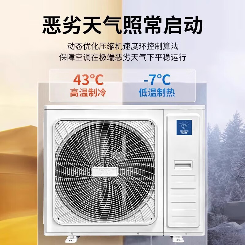 DIAMOND ceiling refrigeration ceiling machine 5 hp variable frequency windshield embedded central air conditioner commercial household ceiling refrigeration air conditioner 3 hp first-class energy efficiency fixed frequency heating and cooling ceiling machine 220V refrigerant
