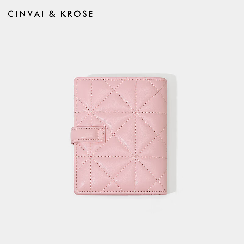 CinvaiKrose light luxury small c&k thin and compact wallet for women 2025 new multi-card slot ID bag hand wallet birthday gift pink-CK wallet gift for girlfriend and wife