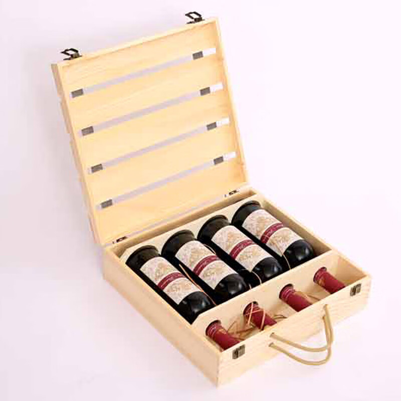 Zhe series red wine box four-piece red wine box four-piece red wine packaging four wine wooden boxes red wine wooden box gift box four retro styles