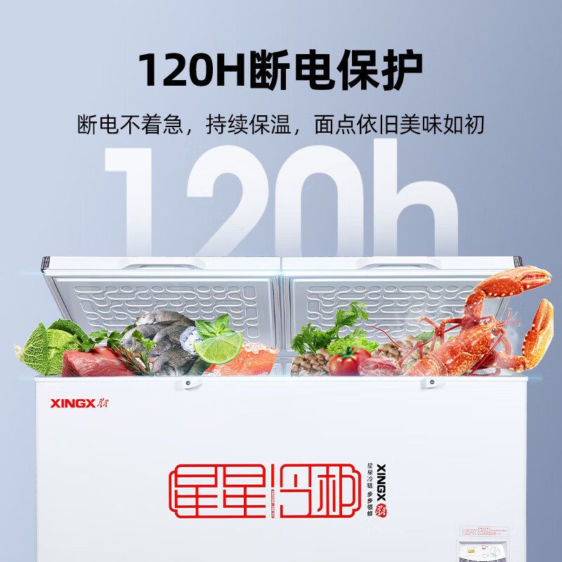 Star 718-liter single-temperature freezer commercial refrigeration and freezing dual-purpose horizontal refrigerator commercial large-capacity fresh-keeping quick-freezing refrigerator first-class energy efficiency-40 Freezer BD/BC-728GE