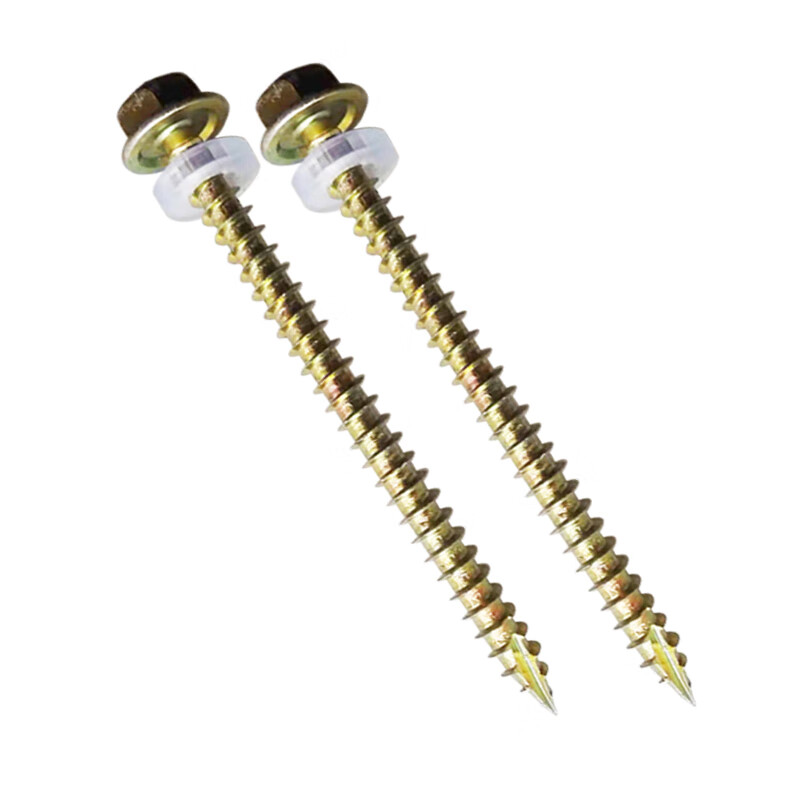 FHJQB wood screw self-tapping screw for wood outer hexagonal tip drill tail screw resin tile color steel tile cutting tail notch non-standard 5.0*125 (150 pcs/box half thread)