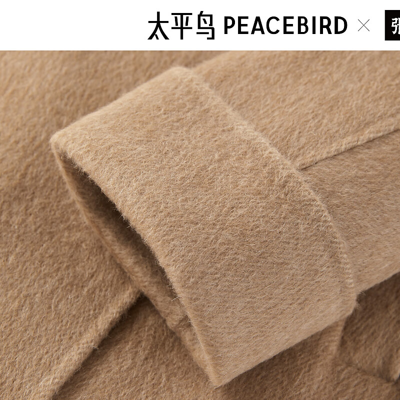 PEACEBIRD Women's Woolen Coat Winter Double-Breasted Double-Sided Woolen Coat Women's Jacket Texture Camel M