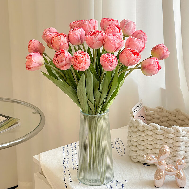Fan Yejia's light luxury tulip simulation bouquet 7 fake flower decorations living room home decoration floral New Year table decorations