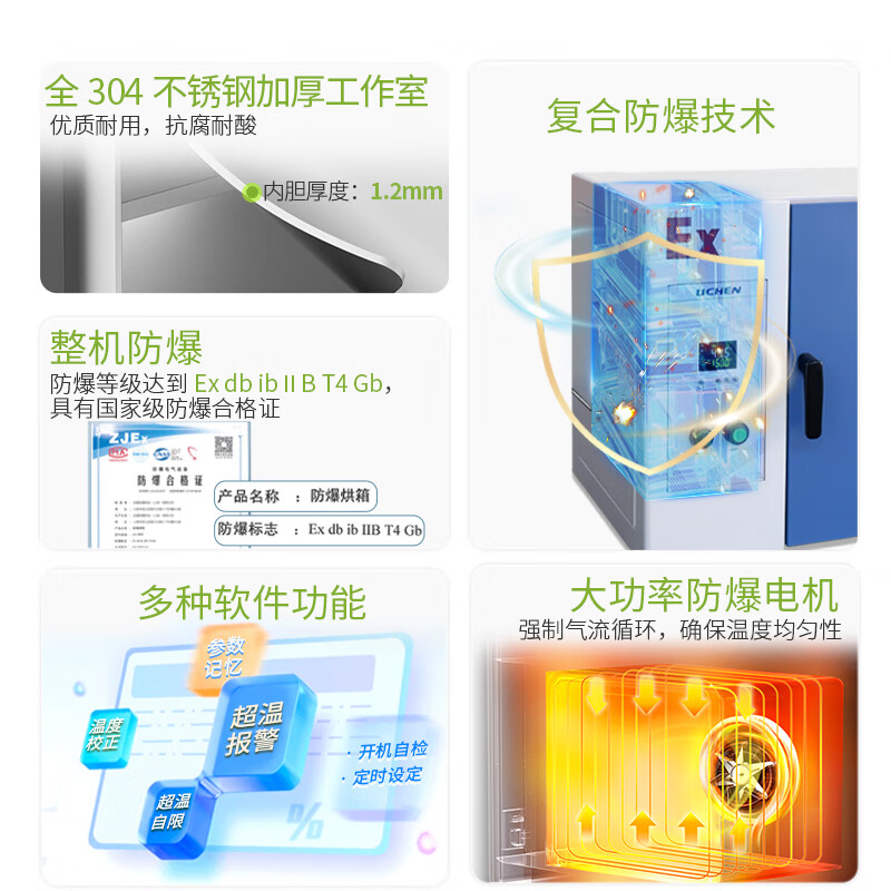 Lichen explosion-proof blast drying oven laboratory oven industrial oven vacuum drying oven high temperature test chamber 36L DS-30EX whole machine explosion-proof 304 stainless steel