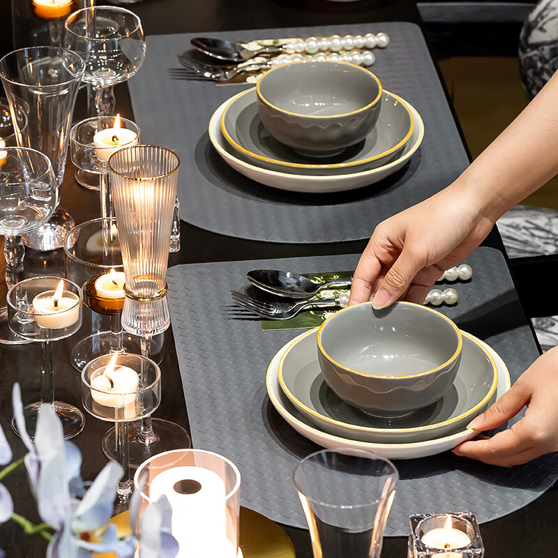 Banshu bowl and dish set household light luxury high-end appearance ceramic housewarming 2025 new gift bowls, plates, chopsticks, bowls and tableware, 18 pieces for 4 people, soup bowl gift box, free replacement if damaged